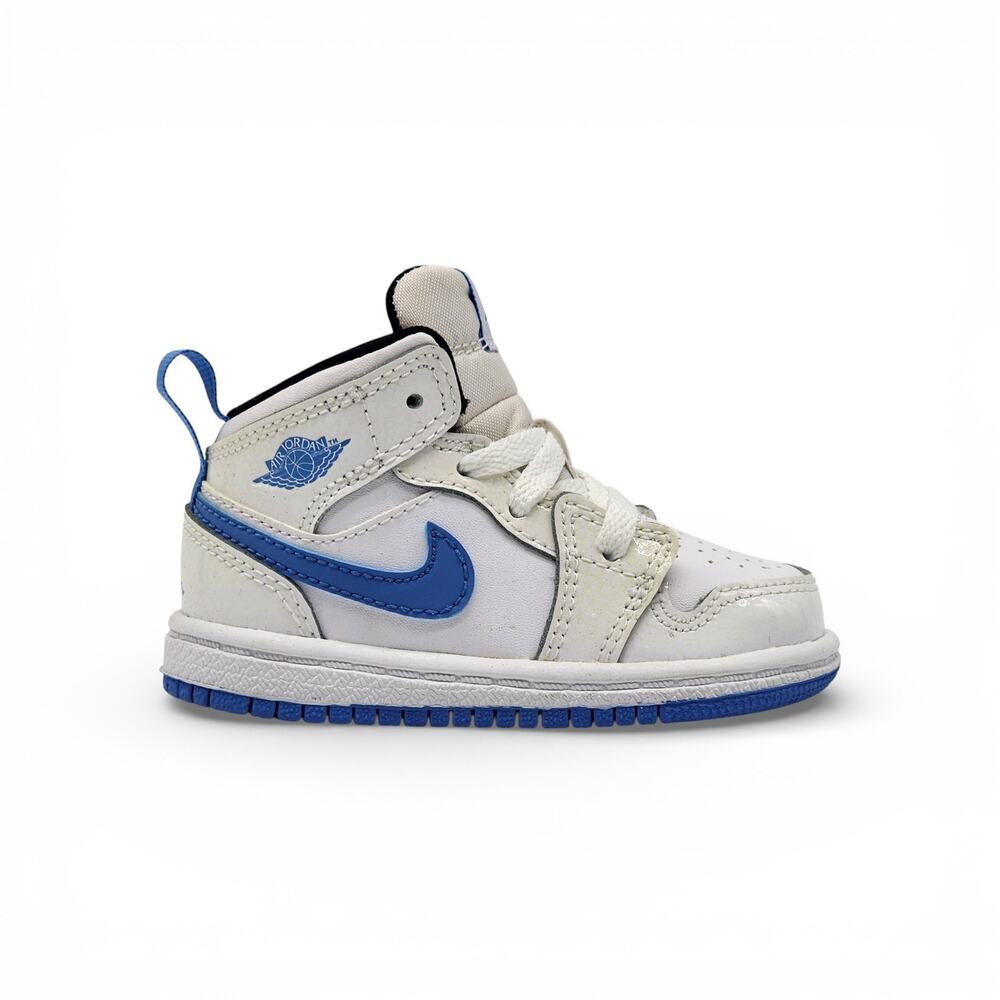 Nike Air Jordan 1 Mid BT Toddler White Legend Blue 640735-127 US 4.5C - New - Picture 3 of 8